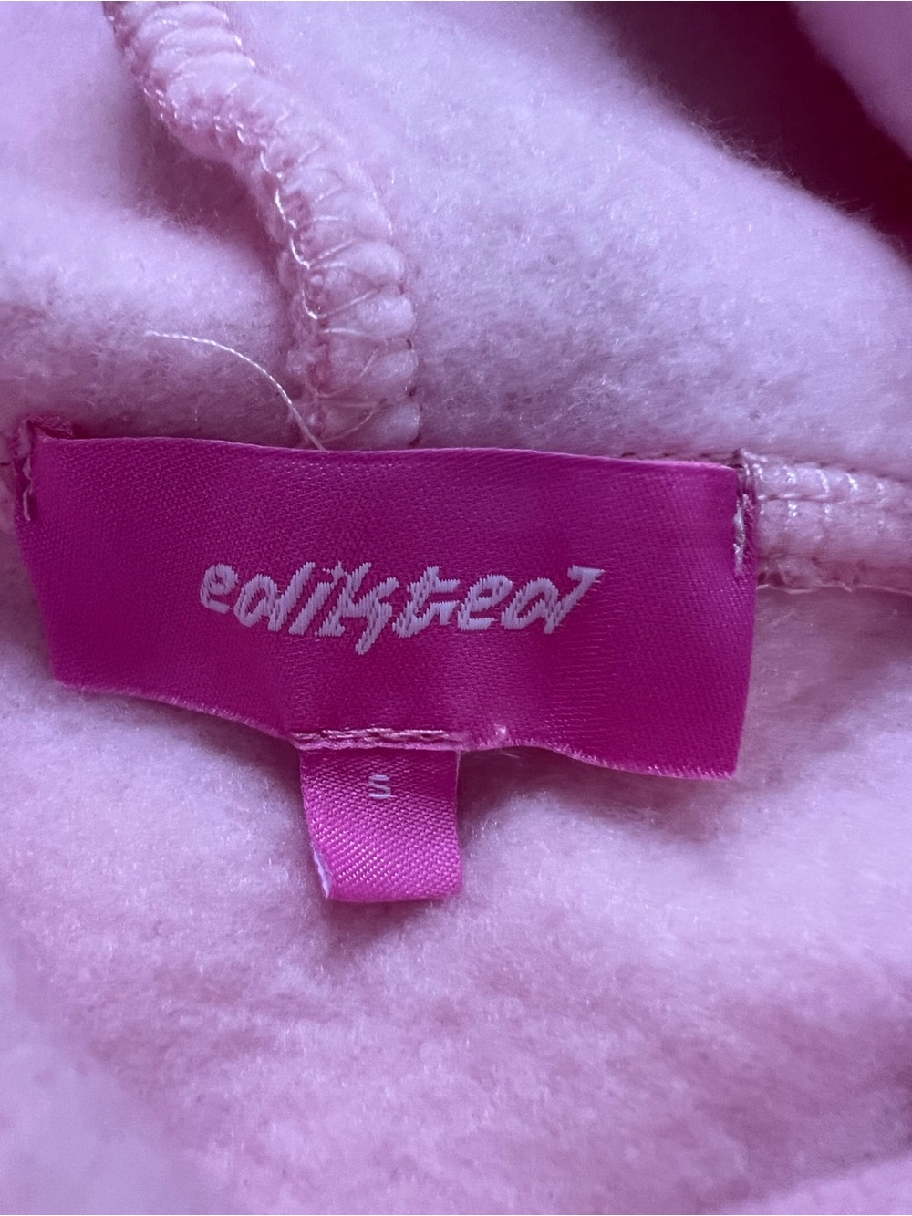 EDIKTED “MAJOR LOVE” Pink Hoodie — Size Small - Picture 8 of 14